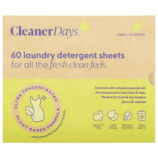 Cleaner Days Laundry Sheet Lemon Eucalyptus 60s