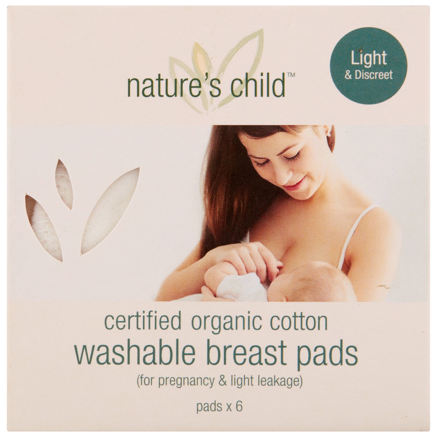 Nature's Child Breast Pads Reusable Discrete 6pk