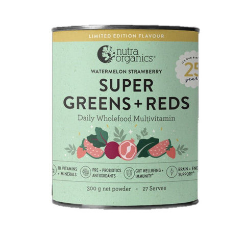 Nutra Organics Greens + Reds Watermelon & Strawberry 300g