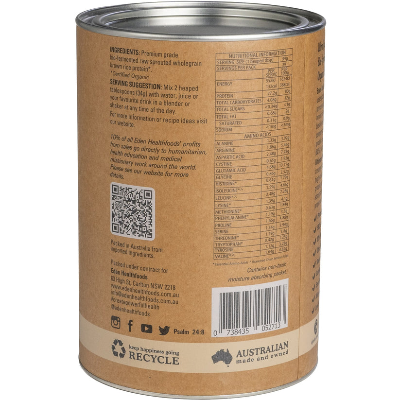 Eden Healthfoods Ultimate Protein Sprouted Brown Rice Natural 400g