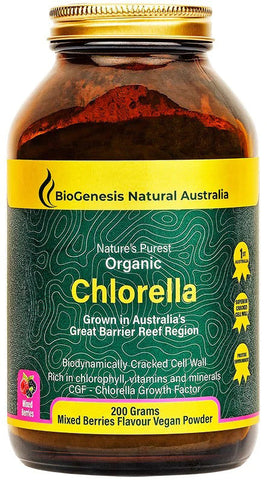 BioGenesis Organic Chlorella Mixed Berries Powder 200G