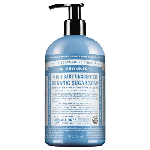 Dr Bronner's Organic Soap Unscented (Baby) 355ml