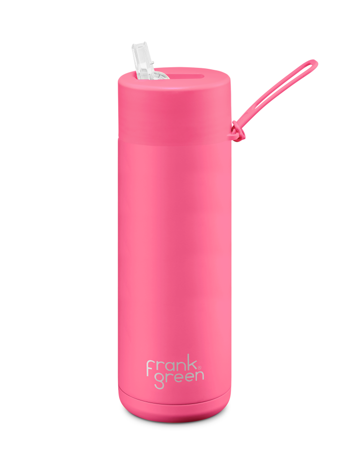 Frank Green 20oz Ceramic Reusable Bottle - Neon Pink  (595ml)