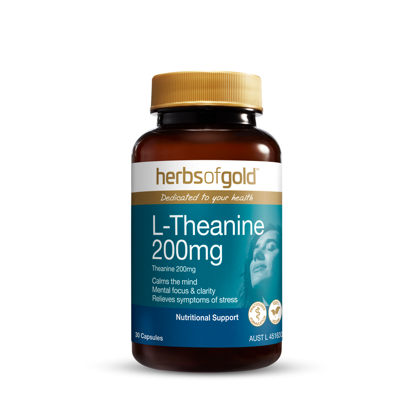 Herbs of Gold L-Theanine 200mg 30c