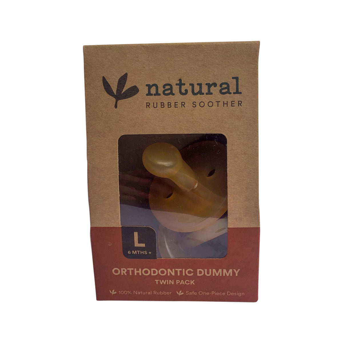 Natural Rubber Soother Orthodontic Dummy Large (6+ Months) Twin Pack