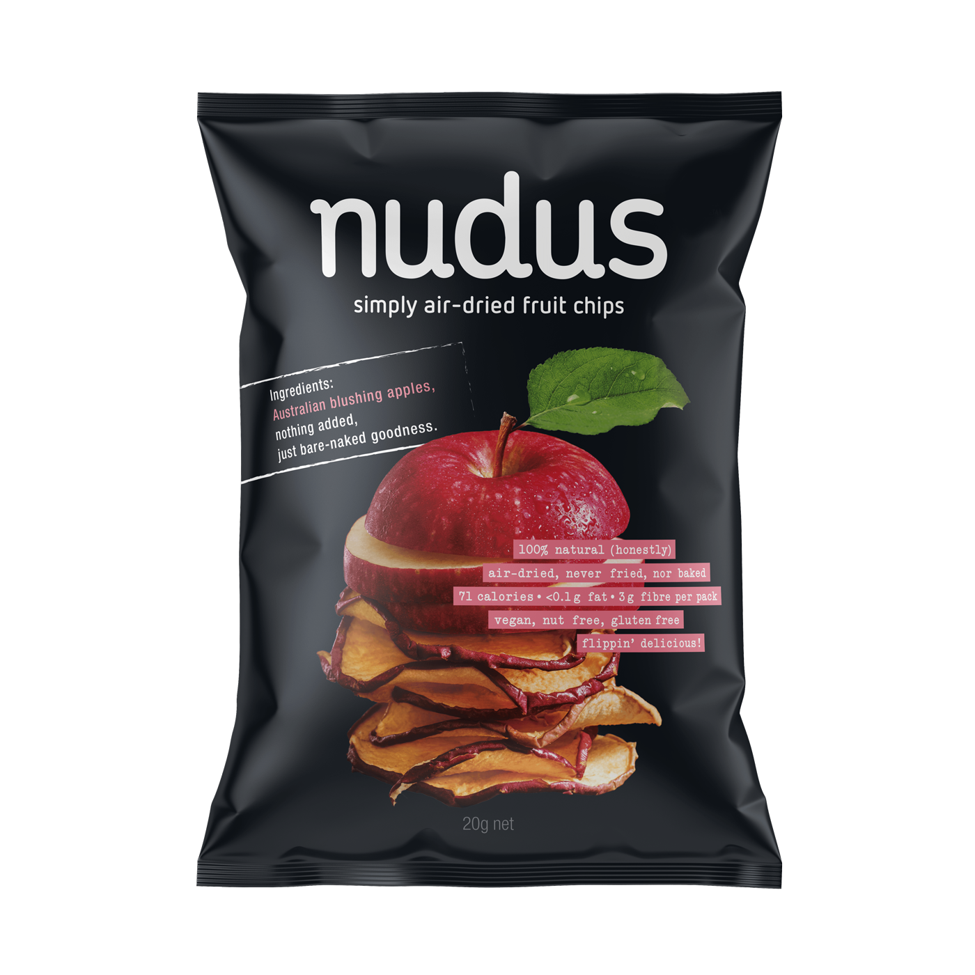 Nudus Air Dried Apple Chips 20g