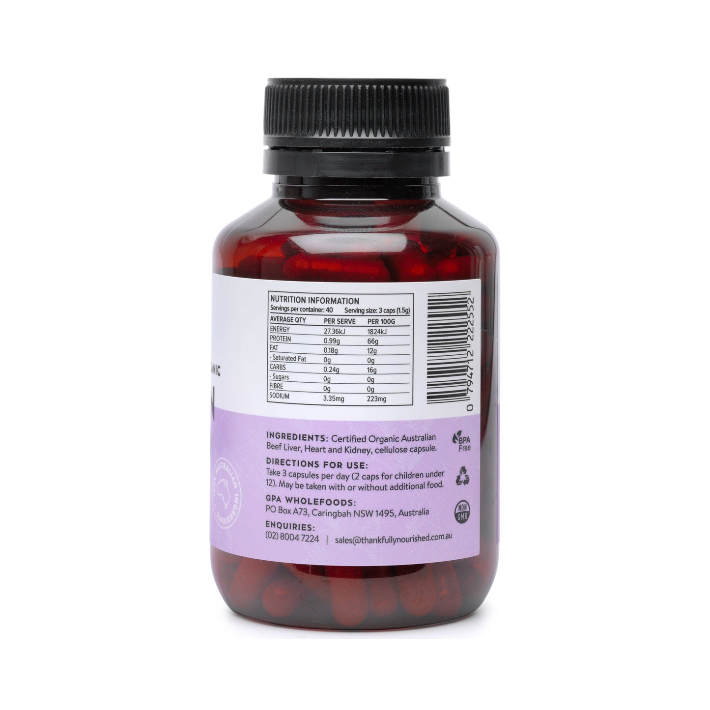 Thankfully Nourished Organic Organ Blend 120c