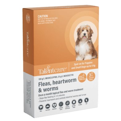 Talentcare® Spot-on All-in-one Protection from Fleas and Worms for Puppies and Small Dogs up to 4 kg