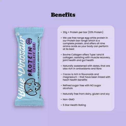 Blue Dinosaur Protein Bar Chocolate 60g