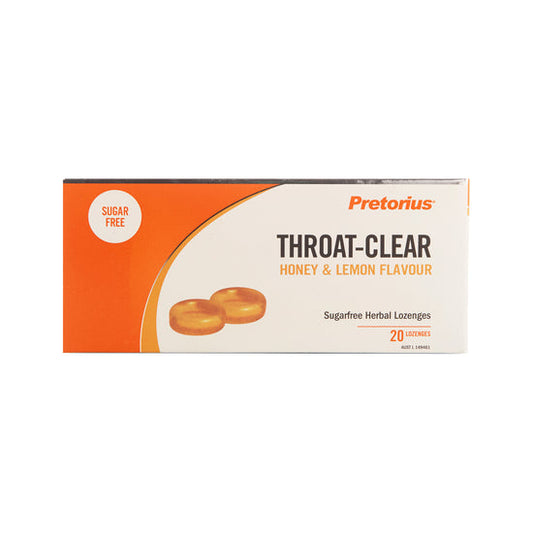 Pretorius Throat Clear Lozenges Honey Lemon 20pk