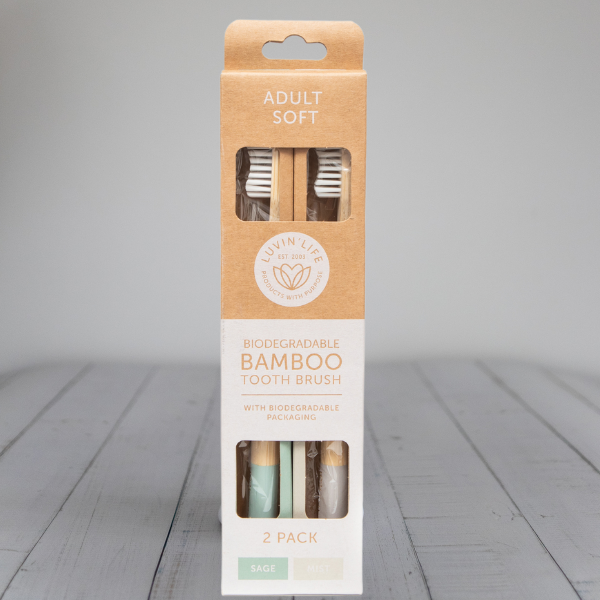 Luvin Life Bamboo Toothbrush Adult Soft 2pk