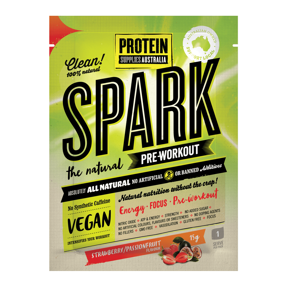 Protein Supplies Australia Spark Strawberry & Passionfruit 15g