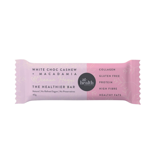 At Health White Chocolate Cashew and Macadamia - Collagen Protein Bar 40g