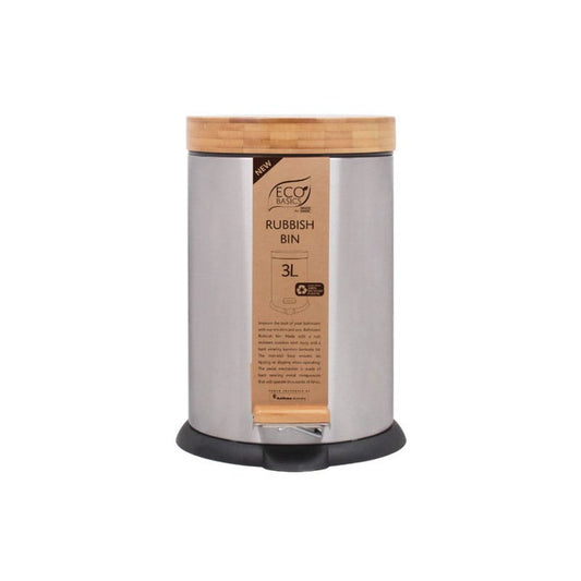 White Magic Eco Basics Rubbish Bin Stainless Steel 3L