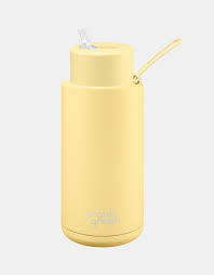 Frank Green 34oz Ceramic Reusable Bottle -  Buttermilk (1 Litre)