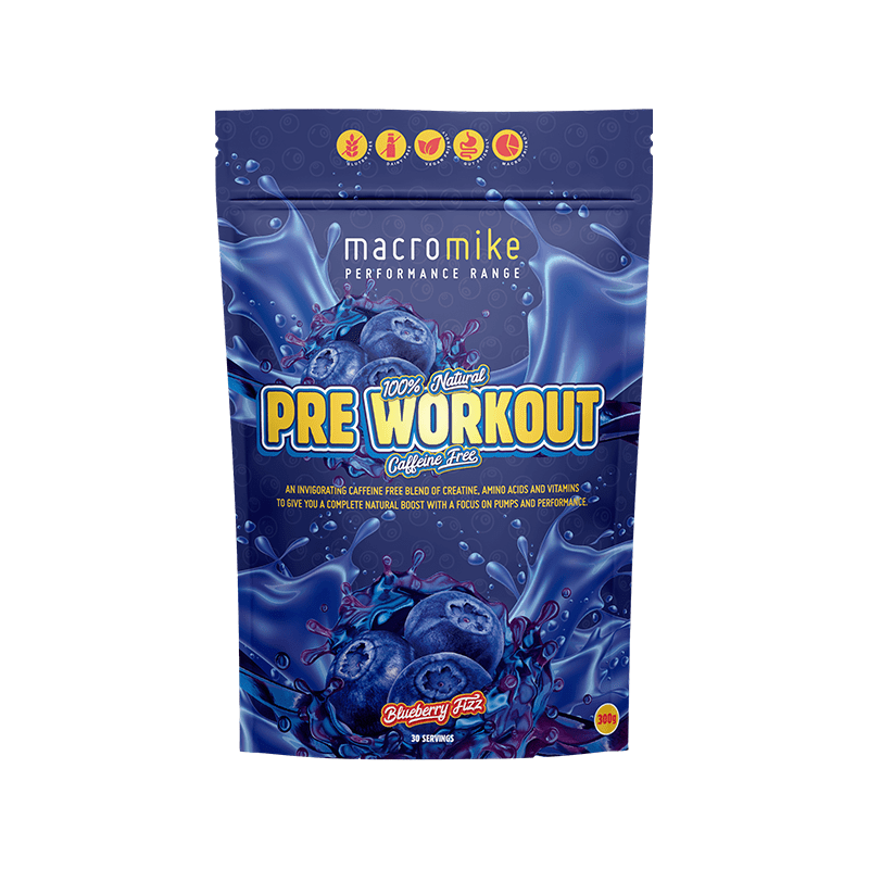Macro Mike Blueberry Fizz Caffeine Free Pre-Workout 300g