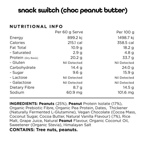 Switch Protein Bar Choc Peanut 60g