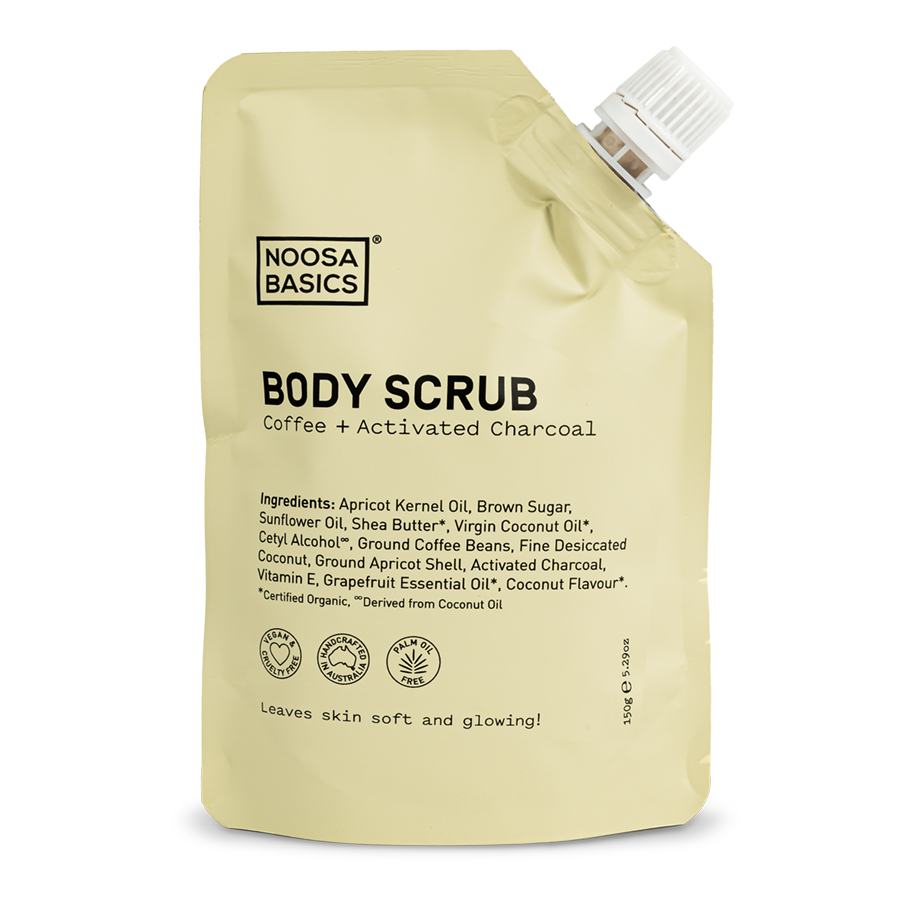Noosa Basics Body Scrub Coffee + Activated Charcoal 150g