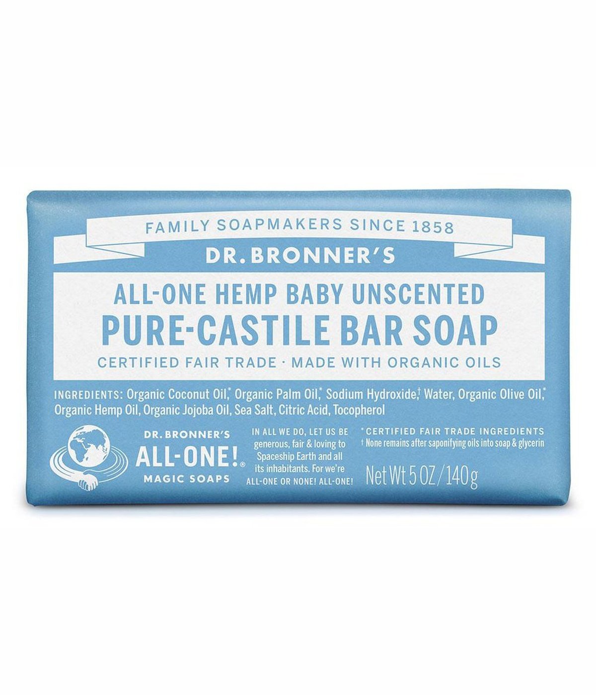 Dr Bonner's Baby Unscented Soap 140g