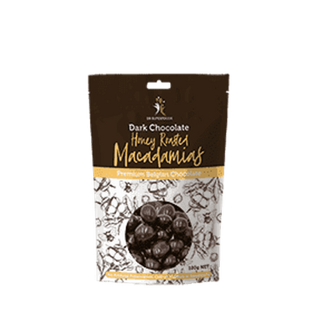 Dr Superfoods Dark Chocolate Honey Roasted Macadamias 100g