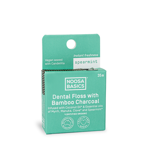 Noosa Basics  Dental Floss with Bamboo Charcoal - Spearmint 35m