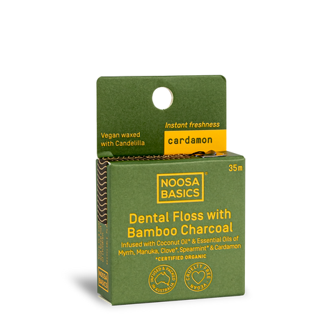 Noosa Basics Dental Floss with Bamboo Charcoal - Cardamon 35m