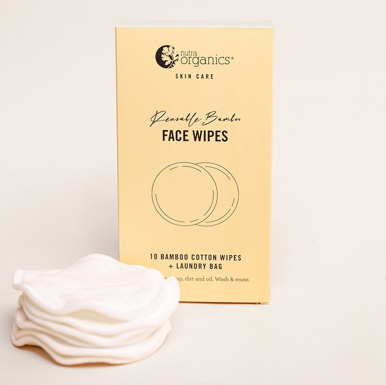NUTRAORGANICS Reusable Bamboo Face Wipes 10 pack