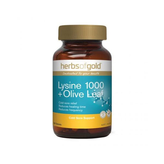 Herbs of Gold Lysine 1000 + Olive Leaf 100t