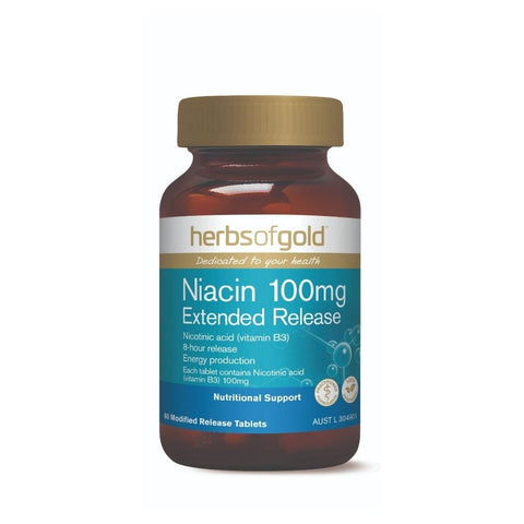 Herbs of Gold Niacin 100MG Extended Release 60t