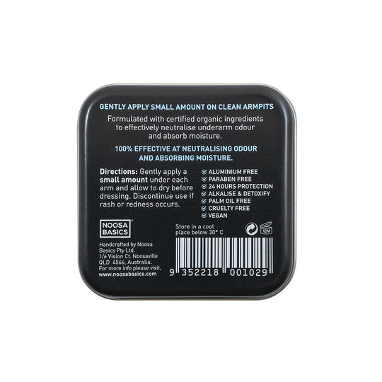 Noosa Basics Deodorant Tin - Charcoal & Eucalyptus 50g