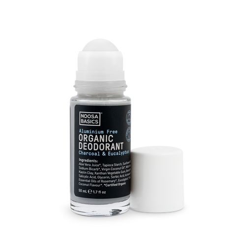 Noosa Basics  Deodorant Roll On - Activated Charcoal & Eucalyptus 50ml