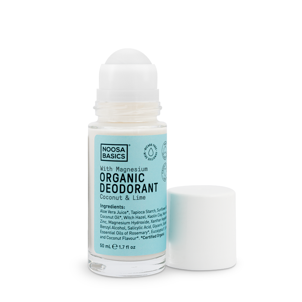 Noosa Basics Deodorant Roll On - Bi-carb Free with Magnesium + Coconut & Lime 50ml