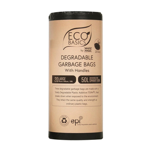 White Magic Eco Basics Garbage Bags Large 20 bags x 50L
